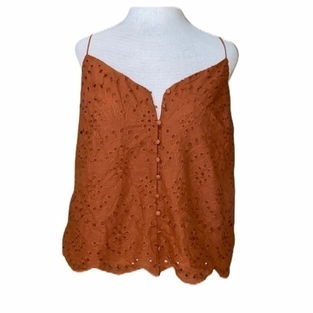 Maurices floral cut out designs tank top orange